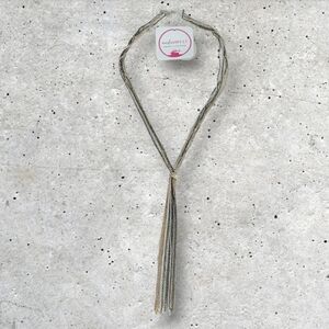 NWT nadineWest Tri Colored Tassel Necklace ~23"